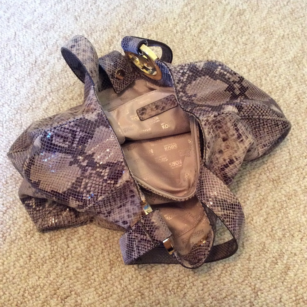 Michael Kors Embossed Python Leather Shoulder Bag - image 5